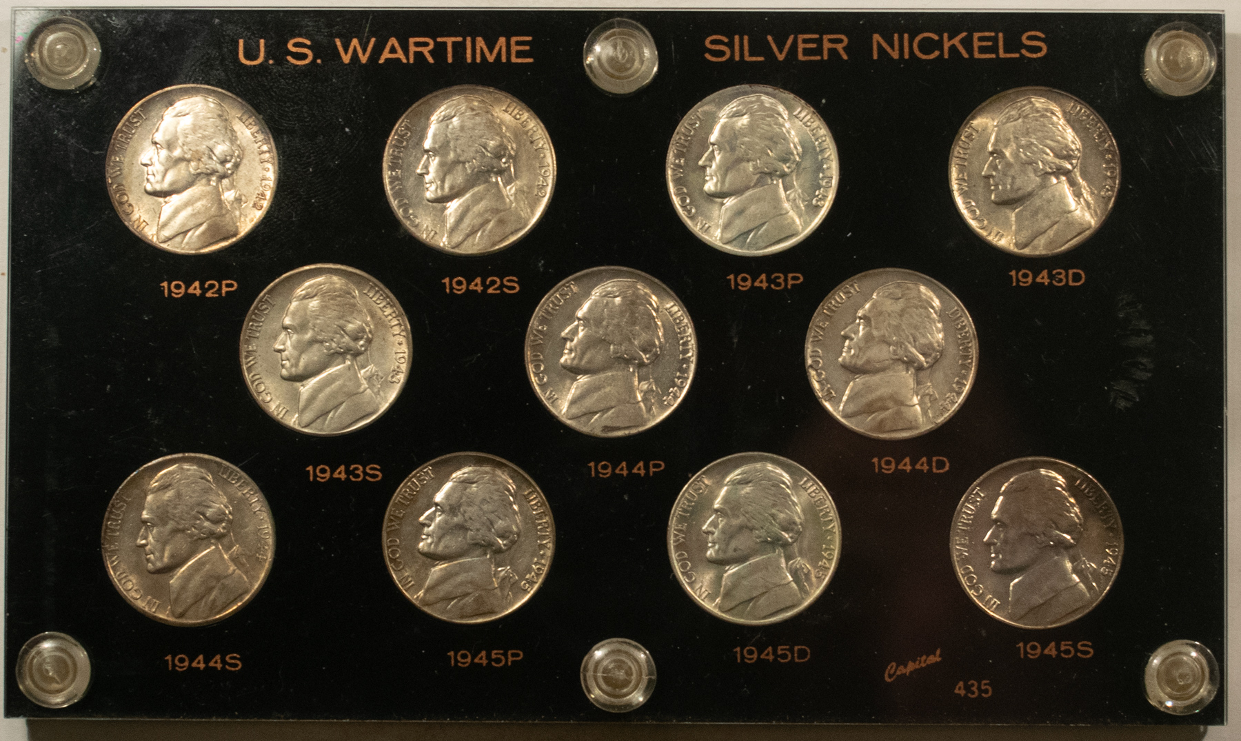 Jefferson Nickels 1942-1945-S US WARTIME SILVER JEFFERSON NICKELS, LOT/11 – ABOUT UNC/CHOICE UNC! Jefferson Nickels 1942-1945-S US WARTIME SILVER JEFFERSON NICKELS, LOT/11 – ABOUT UNC/CHOICE UNC!