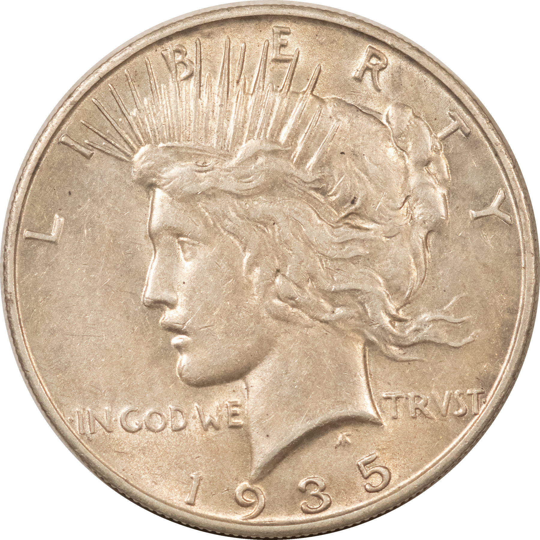 Dollars 1935-S PEACE DOLLAR – ORIGINAL HIGH GRADE EXAMPLE! Dollars 1935-S PEACE DOLLAR – ORIGINAL HIGH GRADE EXAMPLE!