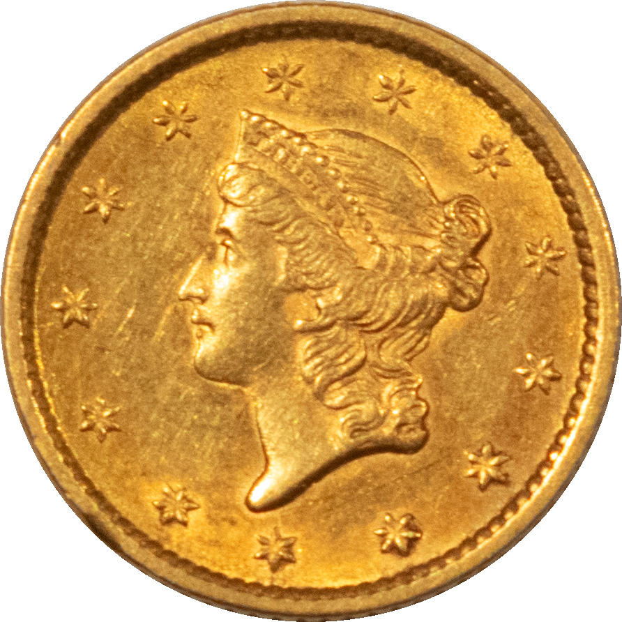 $1 1852 $1 GOLD DOLLAR TY 1 HIGH GRADE NEARLY UNCIRCULATED LOOKS CHOICE NICE COLOR $1 1852 $1 GOLD DOLLAR TY 1 HIGH GRADE NEARLY UNCIRCULATED LOOKS CHOICE NICE COLOR