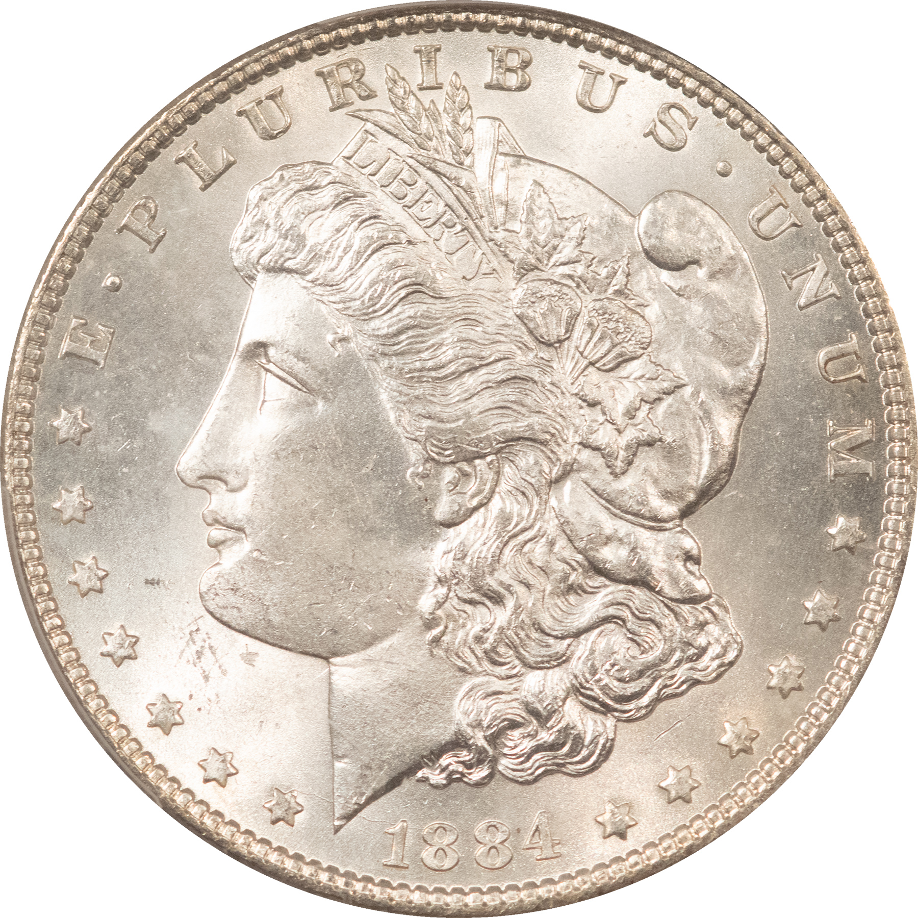 Dollars 1884 $1 MORGAN DOLLAR – PCGS MS-64, PREMIUM QUALITY! Dollars 1884 $1 MORGAN DOLLAR – PCGS MS-64, PREMIUM QUALITY!
