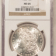 Dollars 1885 MORGAN DOLLAR, PCGS MS-63, ORIGINAL WHITE & CHOICE, 2 SMALL TONING SPOTS! 