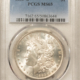 Dollars 1885-O MORGAN DOLLAR, PCGS MS-63, ORIGINAL WHITE & CHOICE!