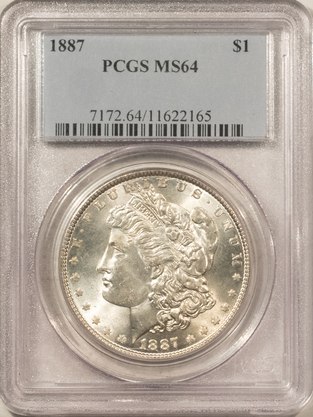 Dollars 1887 $1 MORGAN DOLLAR – PCGS MS-64, PREMIUM QUALITY! Dollars 1887 $1 MORGAN DOLLAR – PCGS MS-64, PREMIUM QUALITY!