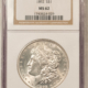 Dollars 1886 MORGAN DOLLAR, PCGS MS-63, ORIGINAL WHITE & CHOICE! 