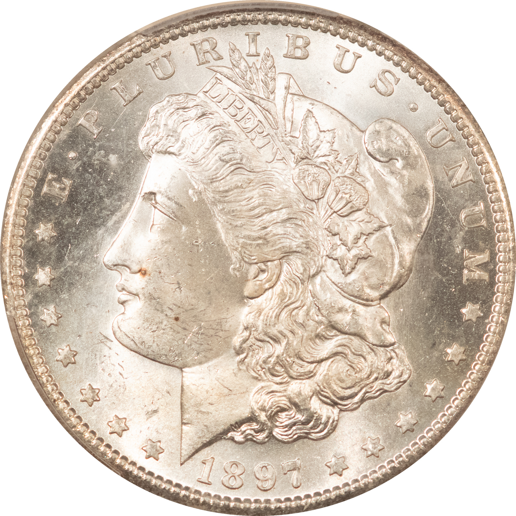 Dollars 1897-S $1 MORGAN DOLLAR – PCGS MS-64 Dollars 1897-S $1 MORGAN DOLLAR – PCGS MS-64