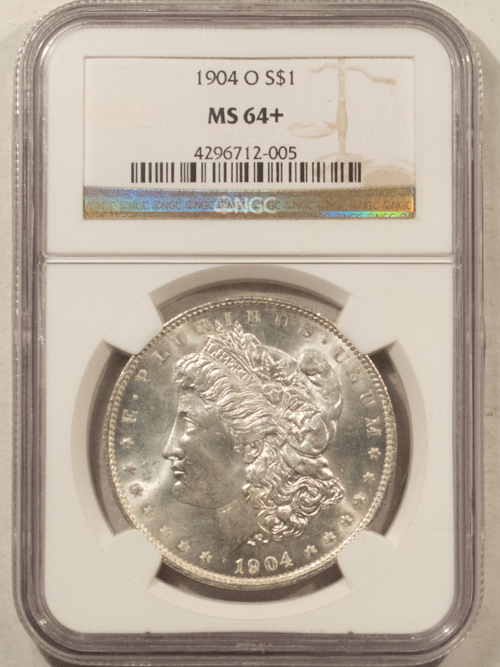 Dollars 1904-O $1 MORGAN DOLLAR – NGC MS-64+ WHITE Dollars 1904-O $1 MORGAN DOLLAR – NGC MS-64+ WHITE
