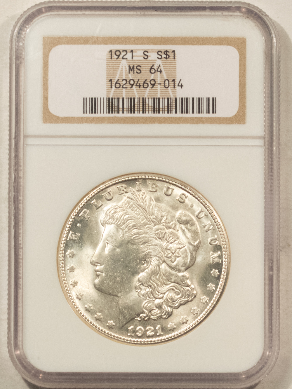 Dollars 1921-S $1 MORGAN DOLLAR – NGC MS-64, GEM SURFACES WITH SOFT STRIKE! Dollars 1921-S $1 MORGAN DOLLAR – NGC MS-64, GEM SURFACES WITH SOFT STRIKE!