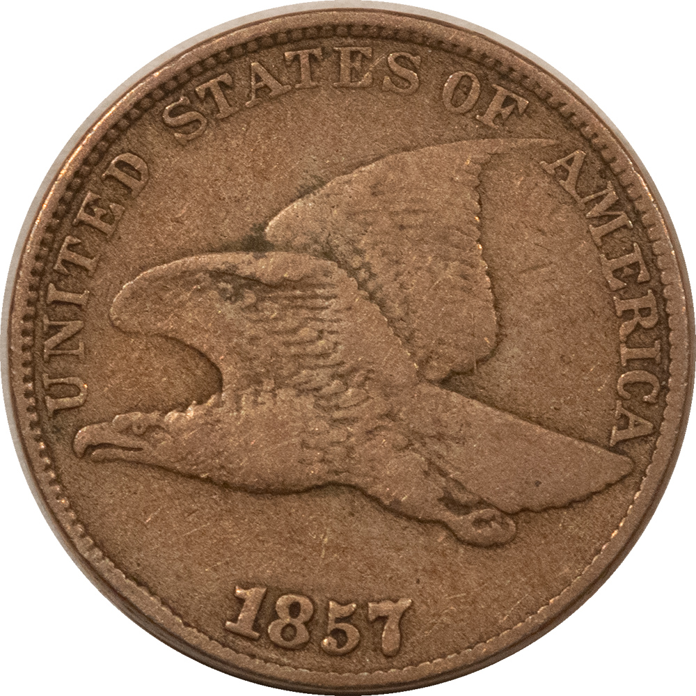 Flying Eagle 1857 FLYING EAGLE CENT – PLEASING CIRCULATED EXAMPLE! Flying Eagle 1857 FLYING EAGLE CENT – PLEASING CIRCULATED EXAMPLE!