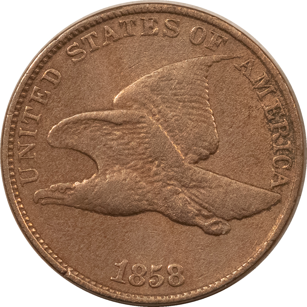 Flying Eagle 1858 FLYING EAGLE CENT, LARGE LETTERS – VF+ DETAIL, CLEANED! Flying Eagle 1858 FLYING EAGLE CENT, LARGE LETTERS – VF+ DETAIL, CLEANED!