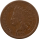 Indian 1869/69 INDIAN CENT – VF+ DETAILS, CLEANED, NOT THE STRONGEST RECUT DATE
