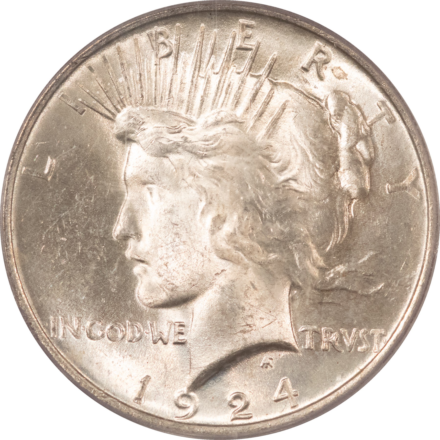 Dollars 1924 $1 PEACE DOLLAR – PCGS MS-64 Dollars 1924 $1 PEACE DOLLAR – PCGS MS-64
