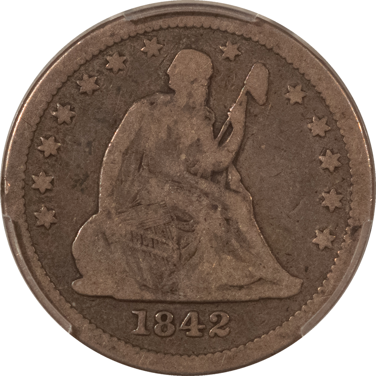 Liberty Seated Quarters 1842 SEATED LIBERTY QUARTER – PCGS G-06 Liberty Seated Quarters 1842 SEATED LIBERTY QUARTER – PCGS G-06