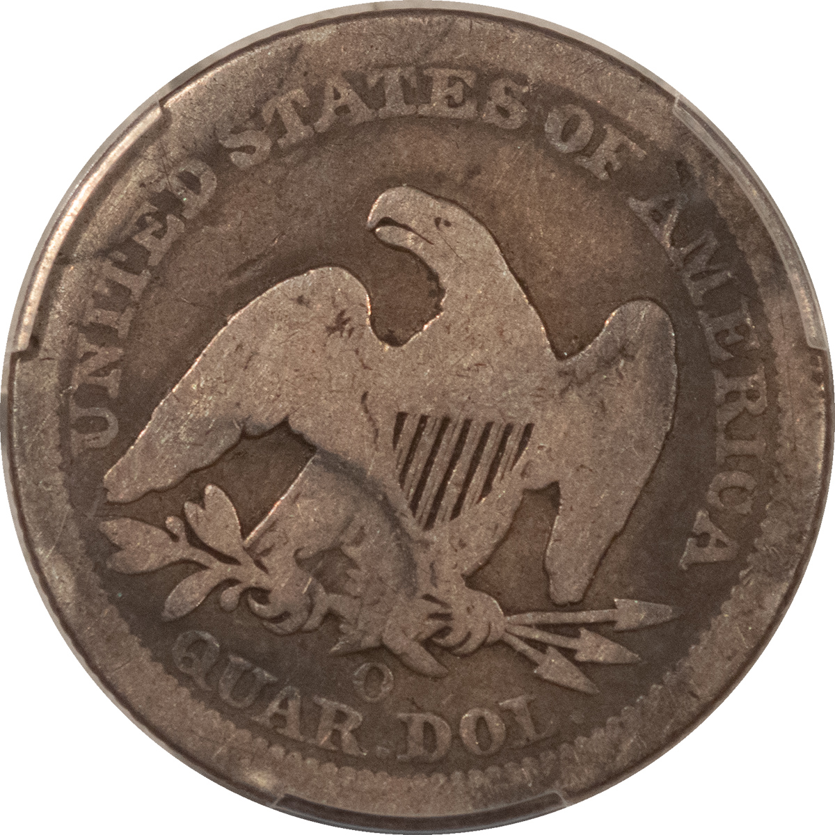 Liberty Seated Quarters 1858-O SEATED LIBERTY QUARTER – PCGS AG-03, A SOLID GOOD! Liberty Seated Quarters 1858-O SEATED LIBERTY QUARTER – PCGS AG-03, A SOLID GOOD!