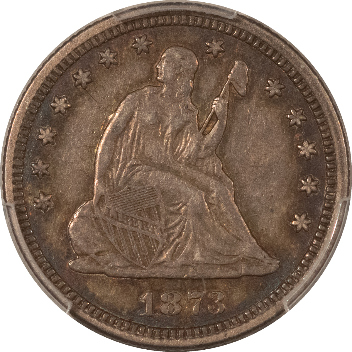 Liberty Seated Quarters 1873 SEATED LIBERTY QUARTER, OPEN 3 – PCGS XF-40 Liberty Seated Quarters 1873 SEATED LIBERTY QUARTER, OPEN 3 – PCGS XF-40