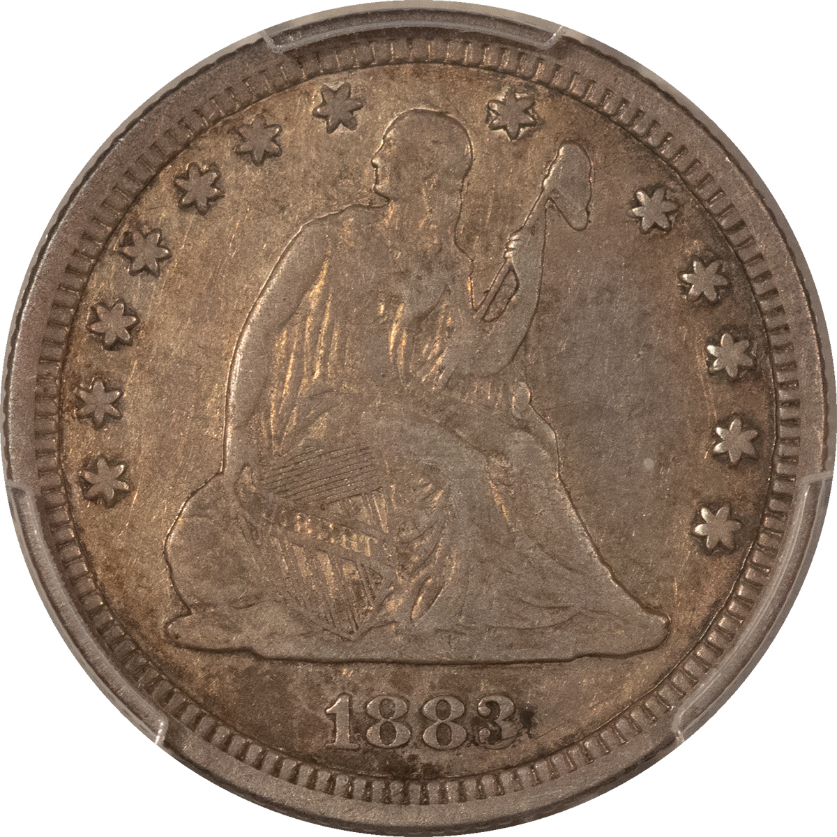 Liberty Seated Quarters 1883 SEATED LIBERTY QUARTER – PCGS GENUINE SLIDE MARKS-VF DETAIL! RARE DATE! Liberty Seated Quarters 1883 SEATED LIBERTY QUARTER – PCGS GENUINE SLIDE MARKS-VF DETAIL! RARE DATE!