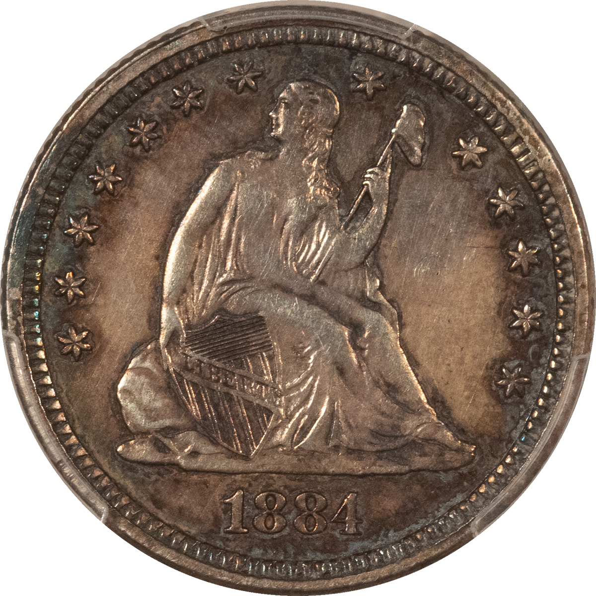 Liberty Seated Quarters 1884 SEATED LIBERTY QUARTER PCGS GENUINE SURFACES SMOOTHED-AU DETAIL! RARE DATE! Liberty Seated Quarters 1884 SEATED LIBERTY QUARTER PCGS GENUINE SURFACES SMOOTHED-AU DETAIL! RARE DATE!