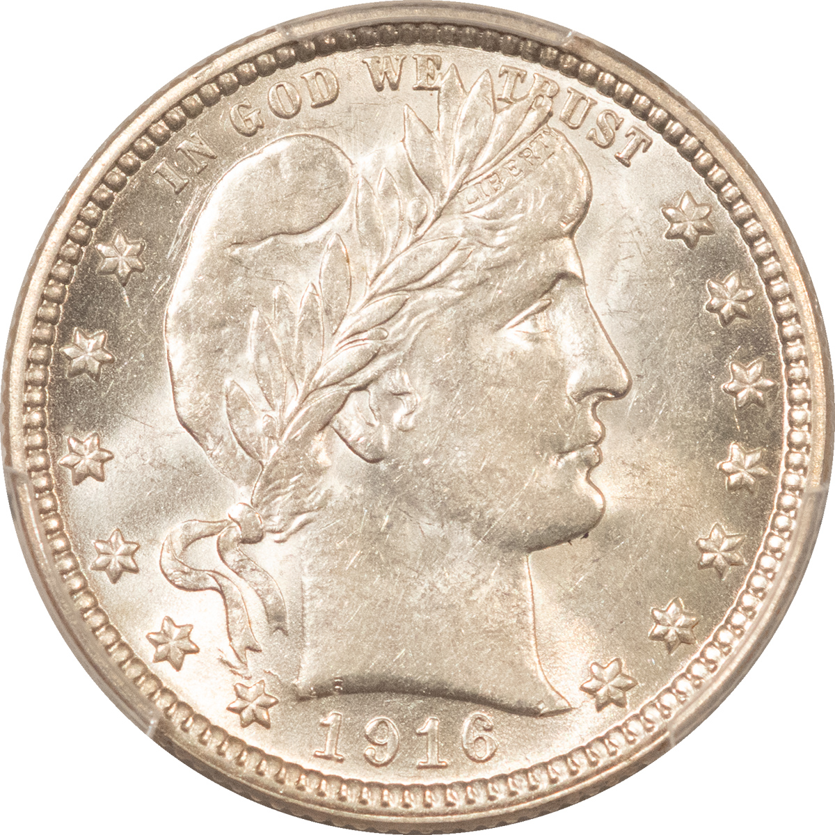 Barber Quarters 1916-D BARBER QUARTER – PCGS AU-58 WHITE & FLASHY Barber Quarters 1916-D BARBER QUARTER – PCGS AU-58 WHITE & FLASHY