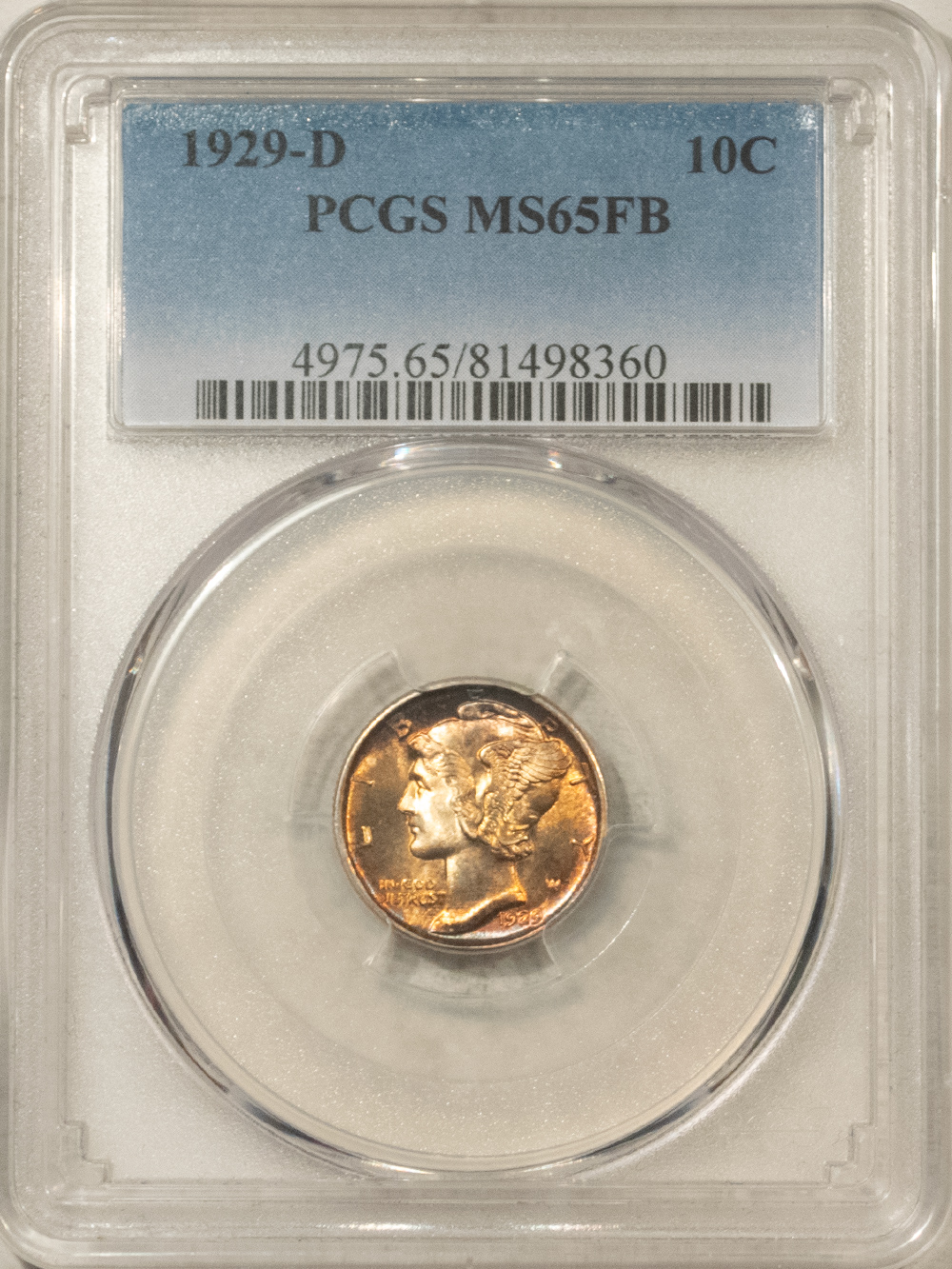 Dimes 1929-D MERCURY DIME – PCGS MS-65 FB, GORGEOUS GEM! Dimes 1929-D MERCURY DIME – PCGS MS-65 FB, GORGEOUS GEM!