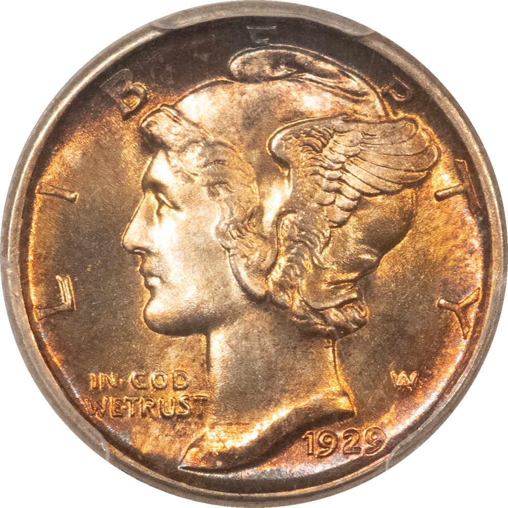Dimes 1929-D MERCURY DIME – PCGS MS-65 FB, GORGEOUS GEM! Dimes 1929-D MERCURY DIME – PCGS MS-65 FB, GORGEOUS GEM!