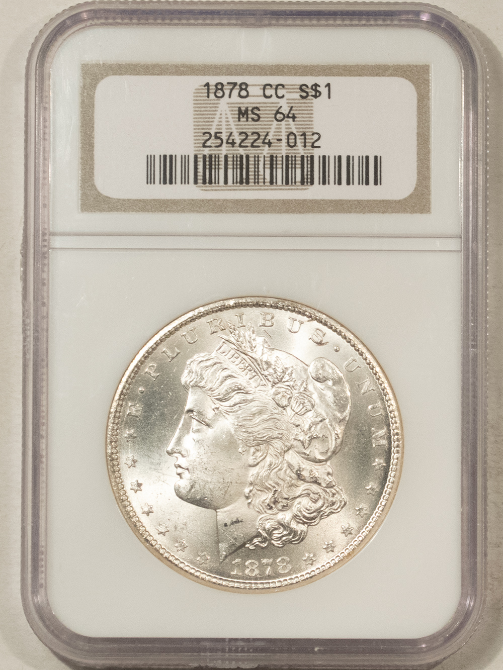 Dollars 1878-CC $1 MORGAN DOLLAR – NGC MS-64, BLAST WHITE! CARSON CITY! Dollars 1878-CC $1 MORGAN DOLLAR – NGC MS-64, BLAST WHITE! CARSON CITY!