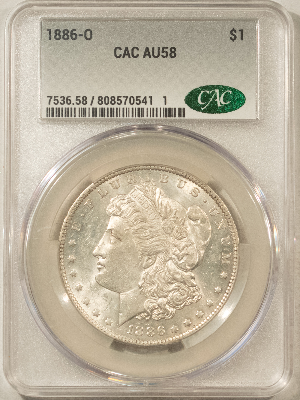 CAC Approved Coins 1886-O $1 MORGAN DOLLAR – CACG AU-58, FRESH & PREMIUM QUALITY! CAC APPROVED! CAC Approved Coins 1886-O $1 MORGAN DOLLAR – CACG AU-58, FRESH & PREMIUM QUALITY! CAC APPROVED!