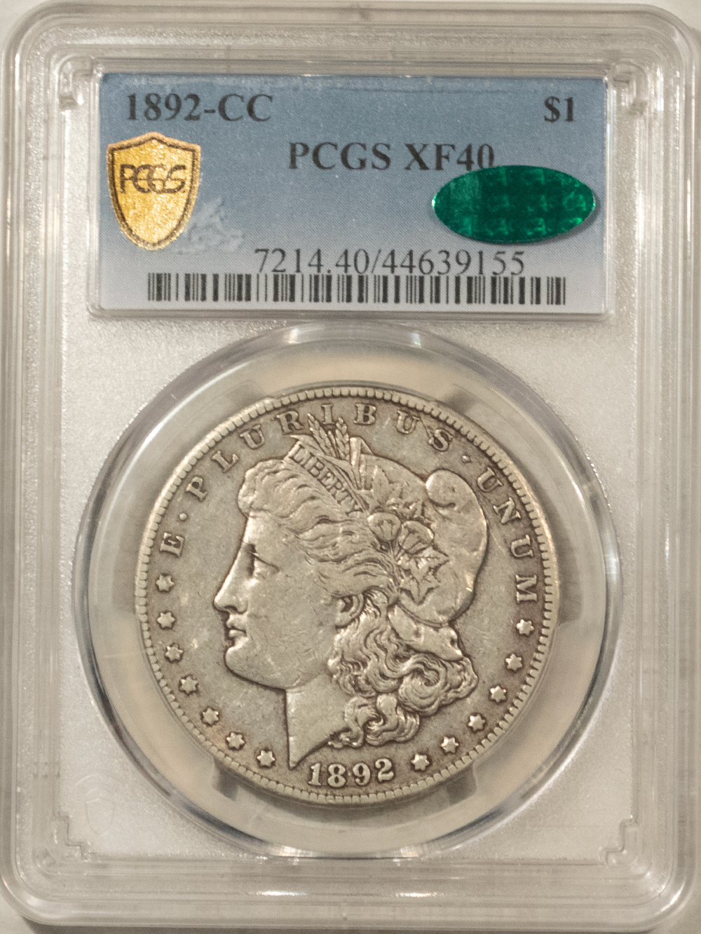 CAC Approved Coins 1892-CC $1 MORGAN DOLLAR PCGS XF-40, LOVELY SURFACES! CAC APPROVED! CARSON CITY! CAC Approved Coins 1892-CC $1 MORGAN DOLLAR PCGS XF-40, LOVELY SURFACES! CAC APPROVED! CARSON CITY!