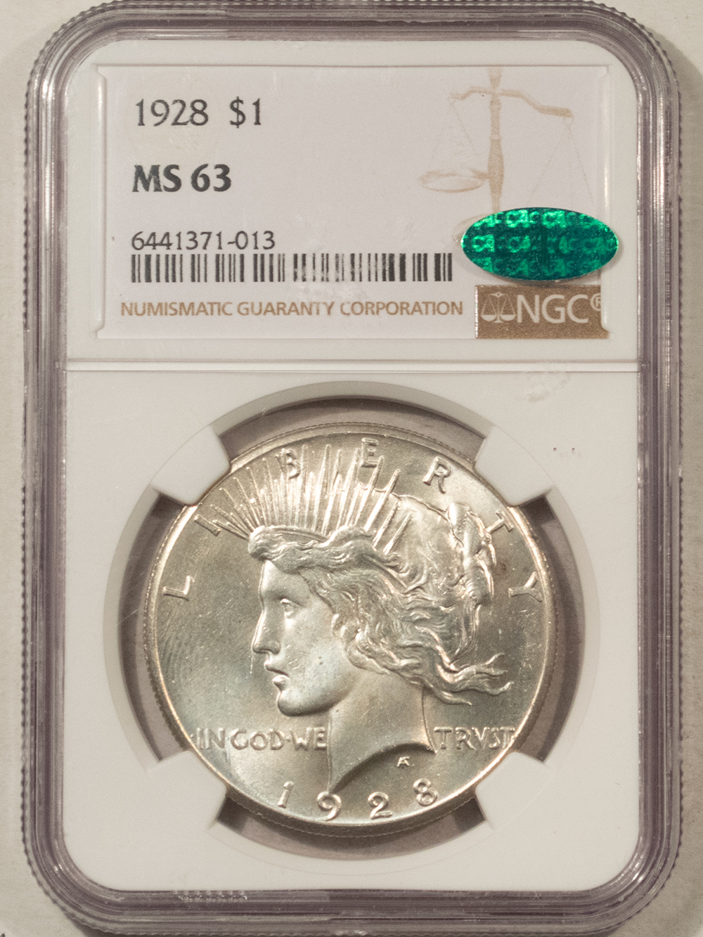 CAC Approved Coins 1928 $1 PEACE DOLLAR – NGC MS-63, CAC APPROVED! CAC Approved Coins 1928 $1 PEACE DOLLAR – NGC MS-63, CAC APPROVED!
