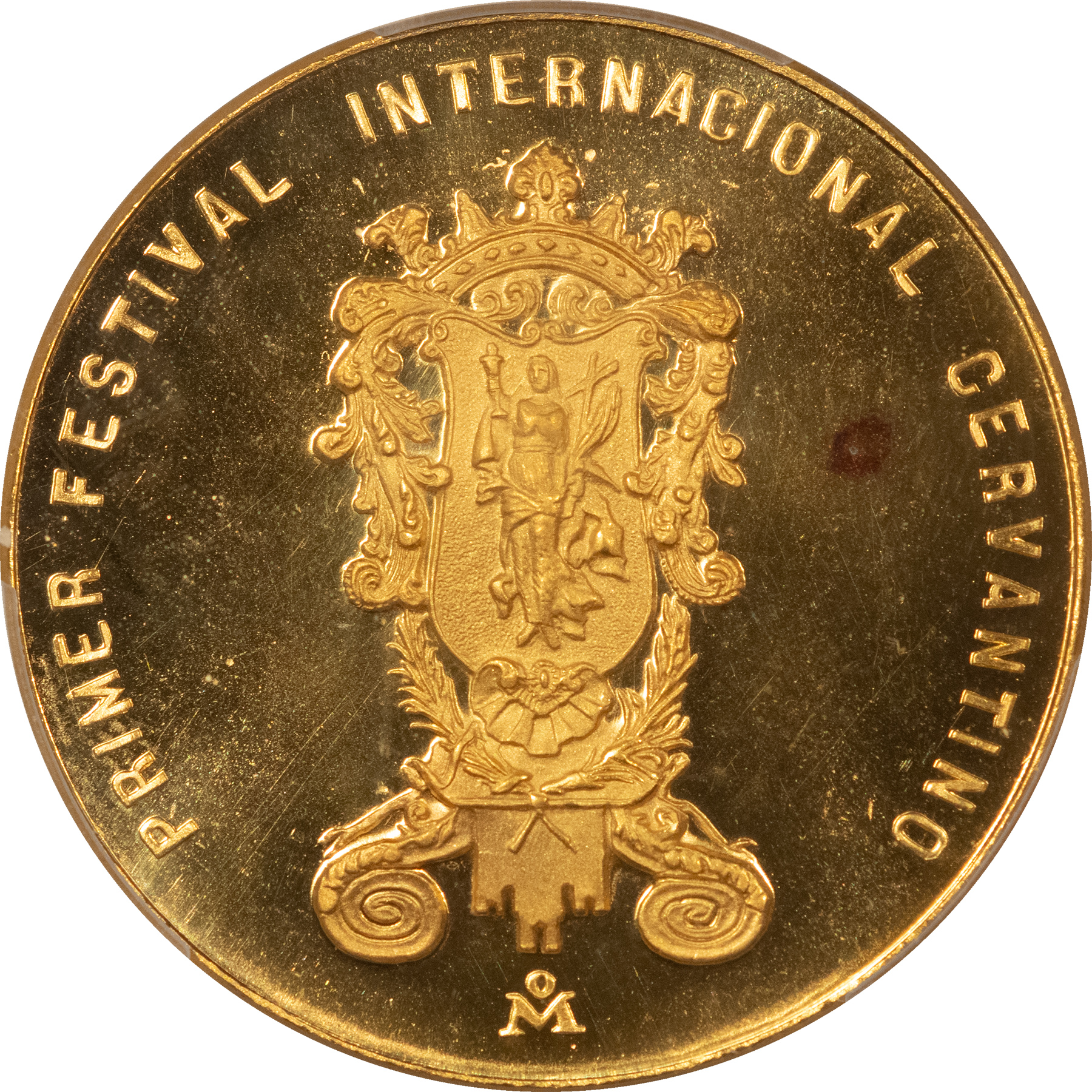 Bullion 1972-MO MEXICO GOLD MEDAL 41.82GRAMS GUANAJUATO CERVANTINO FESTIVAL PCGS SP-65 Bullion 1972-MO MEXICO GOLD MEDAL 41.82GRAMS GUANAJUATO CERVANTINO FESTIVAL PCGS SP-65