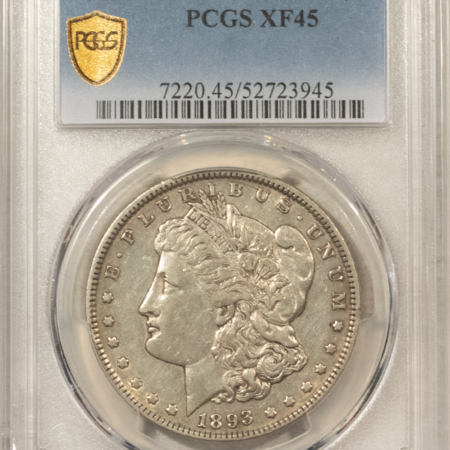 Dollars 1893 $1 MORGAN DOLLAR – PCGS XF-45, TOUGH DATE!