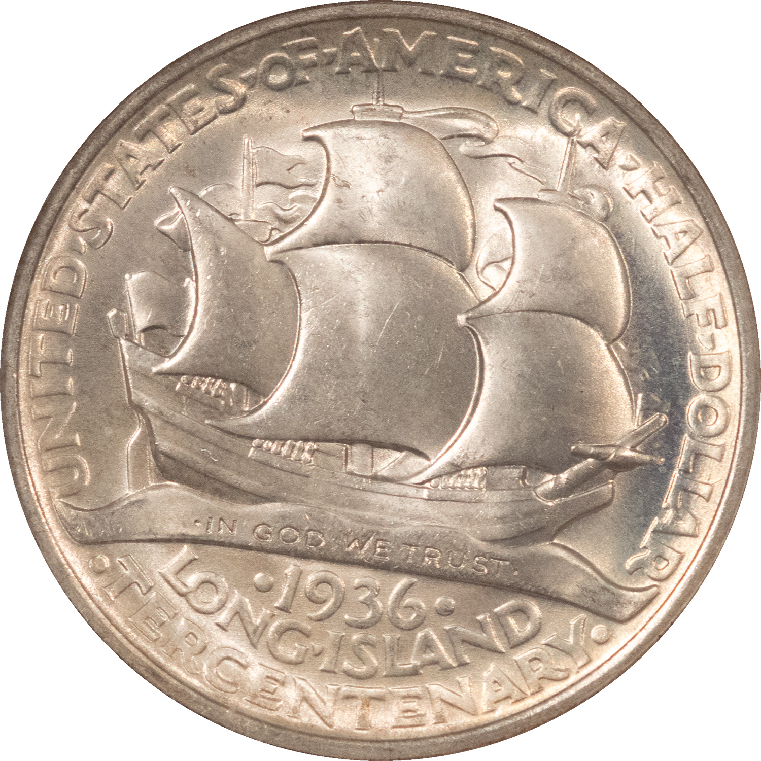 Early Commems 1936 LONG ISLAND COMMEMORATIVE HALF DOLLAR – NGC MS-64! Early Commems 1936 LONG ISLAND COMMEMORATIVE HALF DOLLAR – NGC MS-64!