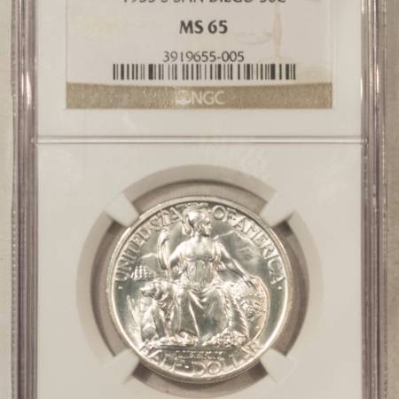Early Commems 1935-S SAN DIEGO COMMEMORATIVE HALF DOLLAR – NGC MS-65, WHITE HEADLIGHT!
