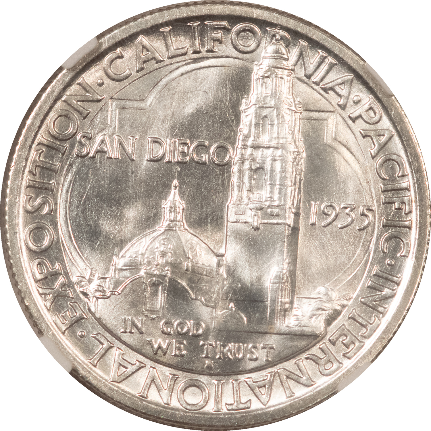 Early Commems 1935-S SAN DIEGO COMMEMORATIVE HALF DOLLAR – NGC MS-65, WHITE HEADLIGHT! Early Commems 1935-S SAN DIEGO COMMEMORATIVE HALF DOLLAR – NGC MS-65, WHITE HEADLIGHT!
