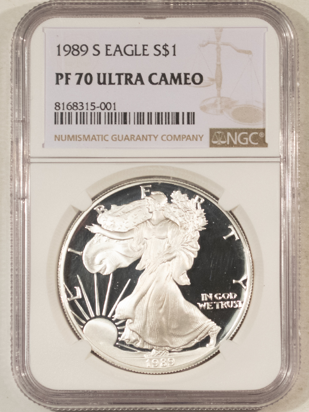 American Silver Eagles 1989-S $1 PROOF AMERICAN SILVER EAGLE, 1 OZ .999 – NGC PF-70 ULTRA CAMEO American Silver Eagles 1989-S $1 PROOF AMERICAN SILVER EAGLE, 1 OZ .999 – NGC PF-70 ULTRA CAMEO