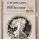 American Silver Eagles 1991-S $1 PROOF AMERICAN SILVER EAGLE, 1 OZ .999 – NGC PF-70 ULTRA CAMEO