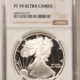American Silver Eagles 1991-S $1 PROOF AMERICAN SILVER EAGLE, 1 OZ .999 – NGC PF-70 ULTRA CAMEO