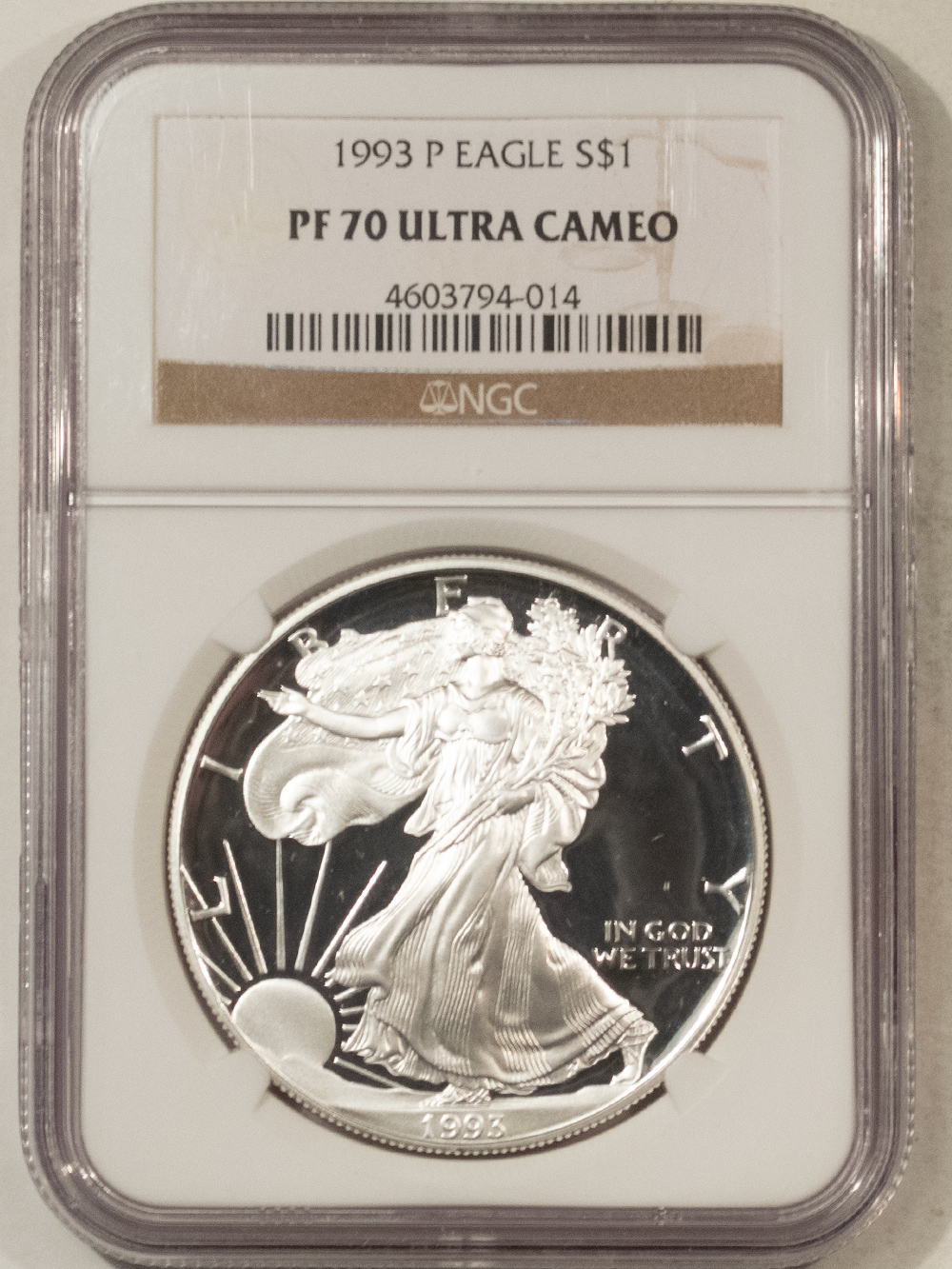 American Silver Eagles 1993-P $1 PROOF AMERICAN SILVER EAGLE, 1 OZ .999 – NGC PF-70 ULTRA CAMEO, TOUGH! American Silver Eagles 1993-P $1 PROOF AMERICAN SILVER EAGLE, 1 OZ .999 – NGC PF-70 ULTRA CAMEO, TOUGH!