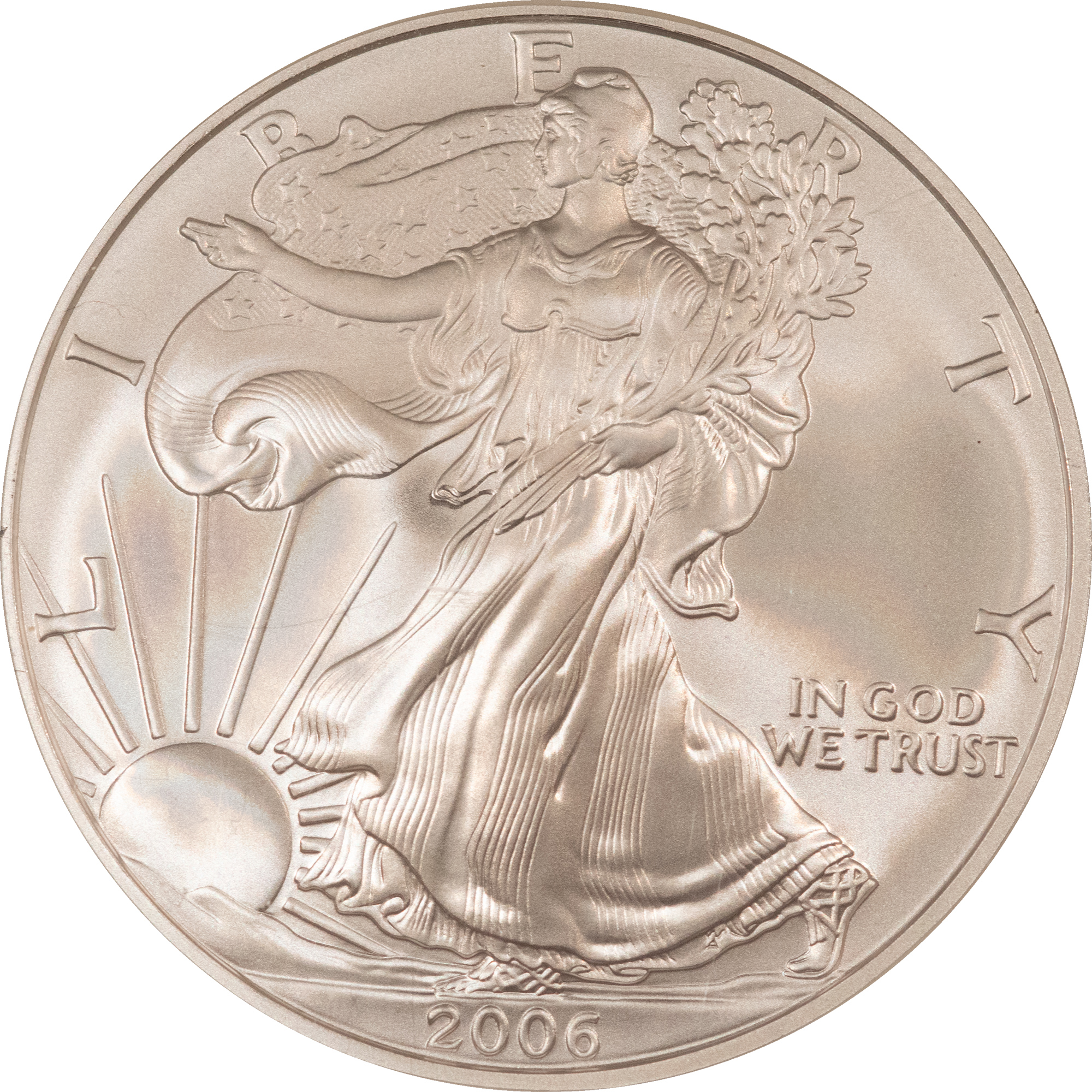 American Silver Eagles 2006-W $1 BURNISHED AMERICAN SILVER EAGLE, 1 OZ .999 – NGC MS-70 American Silver Eagles 2006-W $1 BURNISHED AMERICAN SILVER EAGLE, 1 OZ .999 – NGC MS-70