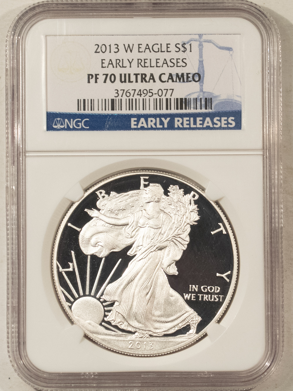 American Silver Eagles 2013-W 1 OZ PROOF AMERICAN SILVER EAGLE – NGC PF-70 ULTRA CAMEO, EARLY RELEASES American Silver Eagles 2013-W 1 OZ PROOF AMERICAN SILVER EAGLE – NGC PF-70 ULTRA CAMEO, EARLY RELEASES