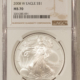 American Silver Eagles 2008-W REVERSE OF 2007 $1 AMERICAN SILVER BURNISHED EAGLE 1 OZ .999 – PCGS SP-70