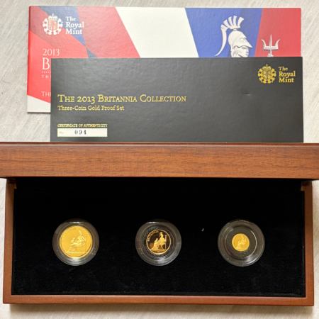 Bullion 2013 BRITANNIA 3 COIN GOLD PROOF SET .4 OZ (1/4 1/10 1/20) – GEM PROOF IN OGP!