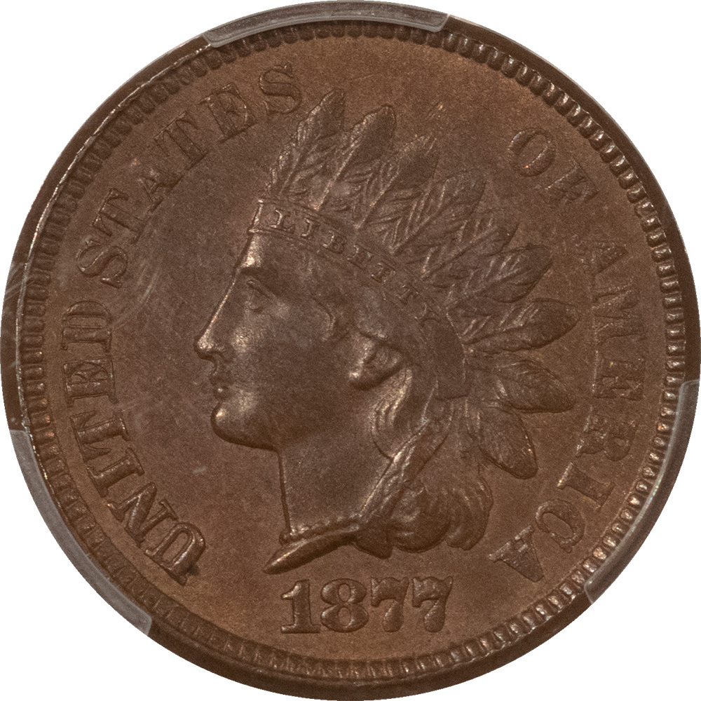 Indian 1877 INDIAN CENT – PCGS MS-63 BN SMOOTH, CHOICE KEY-DATE! Indian 1877 INDIAN CENT – PCGS MS-63 BN SMOOTH, CHOICE KEY-DATE!