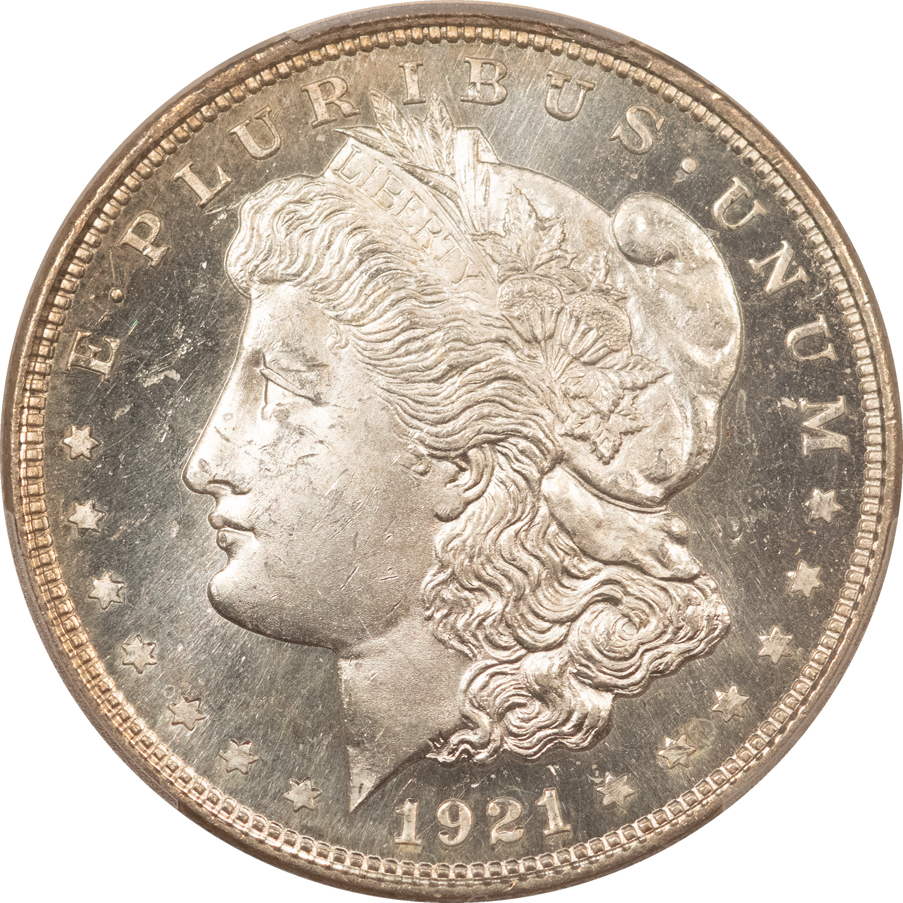 Dollars 1921 $1 MORGAN DOLLAR – PCGS MS-64+ PL FRESH PROOFLIKE & DEEP! PREMIUM QUALITY! Dollars 1921 $1 MORGAN DOLLAR – PCGS MS-64+ PL FRESH PROOFLIKE & DEEP! PREMIUM QUALITY!