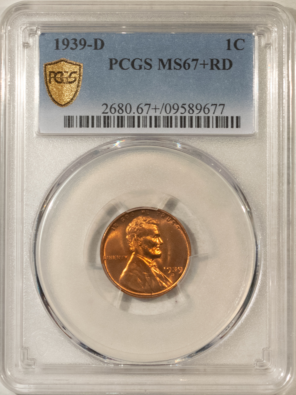 Lincoln Cents (Wheat) 1939-D LINCOLN CENT – PCGS MS-67+ RD SUPERB RED & PQ! Lincoln Cents (Wheat) 1939-D LINCOLN CENT – PCGS MS-67+ RD SUPERB RED & PQ!