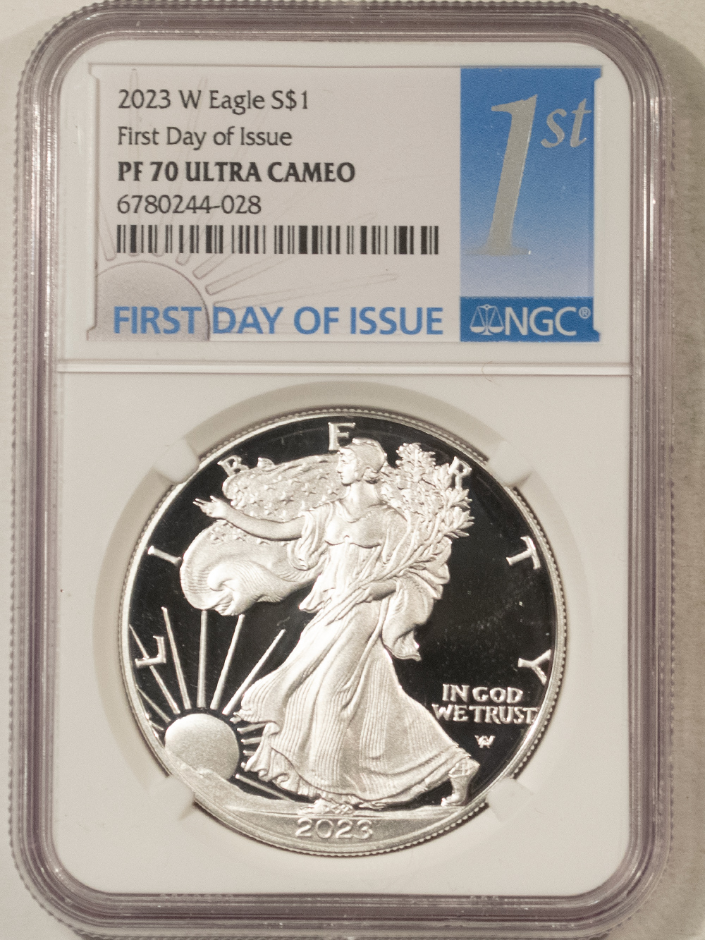 American Silver Eagles 2023-W 1 OZ PROOF AMERICAN SILVER EAGLE NGC PF-70 ULTRA CAMEO FIRST DAY OF ISSUE American Silver Eagles 2023-W 1 OZ PROOF AMERICAN SILVER EAGLE NGC PF-70 ULTRA CAMEO FIRST DAY OF ISSUE