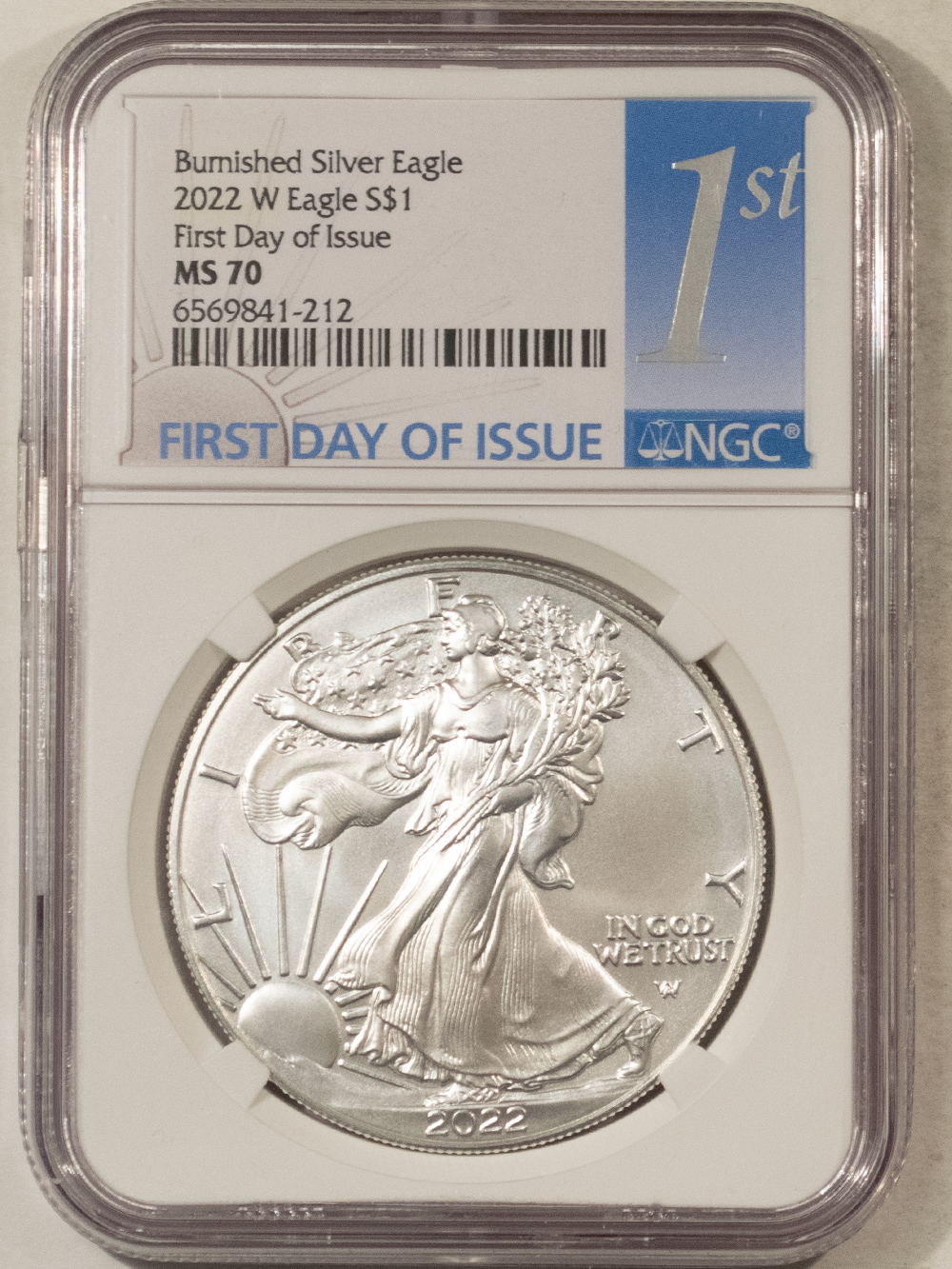 American Silver Eagles 2022-W $1 AMERICAN BURNISHED SILVER EAGLE 1 OZ .999 NGC MS-70 FIRST DAY OF ISSUE American Silver Eagles 2022-W $1 AMERICAN BURNISHED SILVER EAGLE 1 OZ .999 NGC MS-70 FIRST DAY OF ISSUE