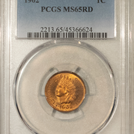 Indian 1902 INDIAN CENT – PCGS MS-65 RD, FIERY RED GEM!