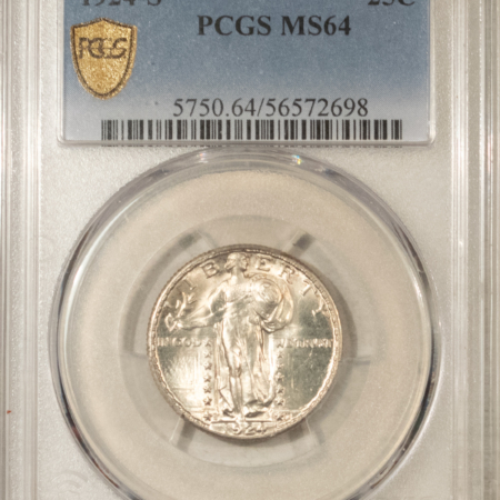 New Certified Coins 1924-S STANDING LIBERTY QUARTER – PCGS MS-64, BLAZING WHITE, TOUGH DATE!