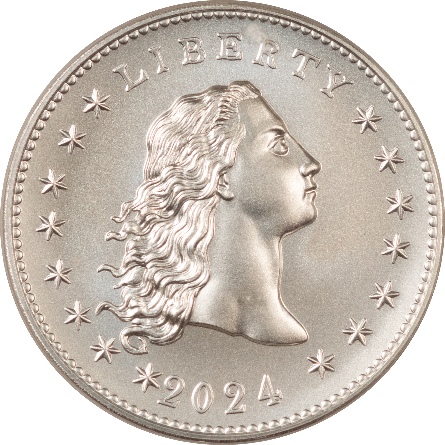 Modern Commems 2024 FLOWING HAIR 230TH ANNIVERSARY SILVER MEDAL – PCGS MS-70 FIRST STRIKE, FLAG Modern Commems 2024 FLOWING HAIR 230TH ANNIVERSARY SILVER MEDAL – PCGS MS-70 FIRST STRIKE, FLAG