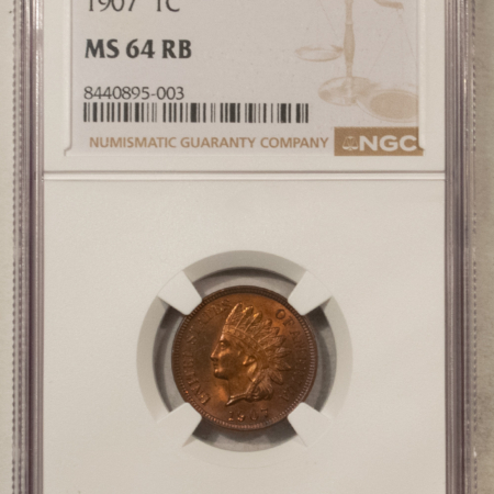 Indian 1907 INDIAN CENT – NGC MS-64 RB