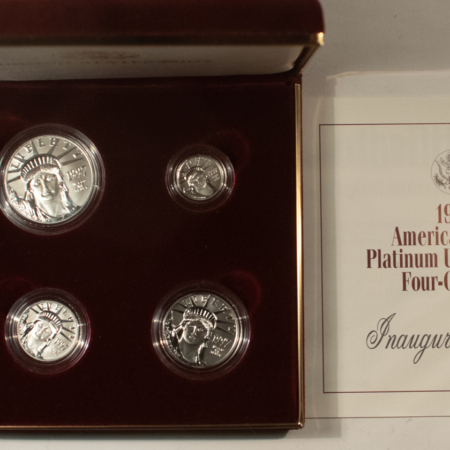 American Platinum Eagles 1997 AMERICAN EAGLE PLATINUM 4 COIN UNCIRCULATED SET GEM BU W/ BOX & COA, SCARCE